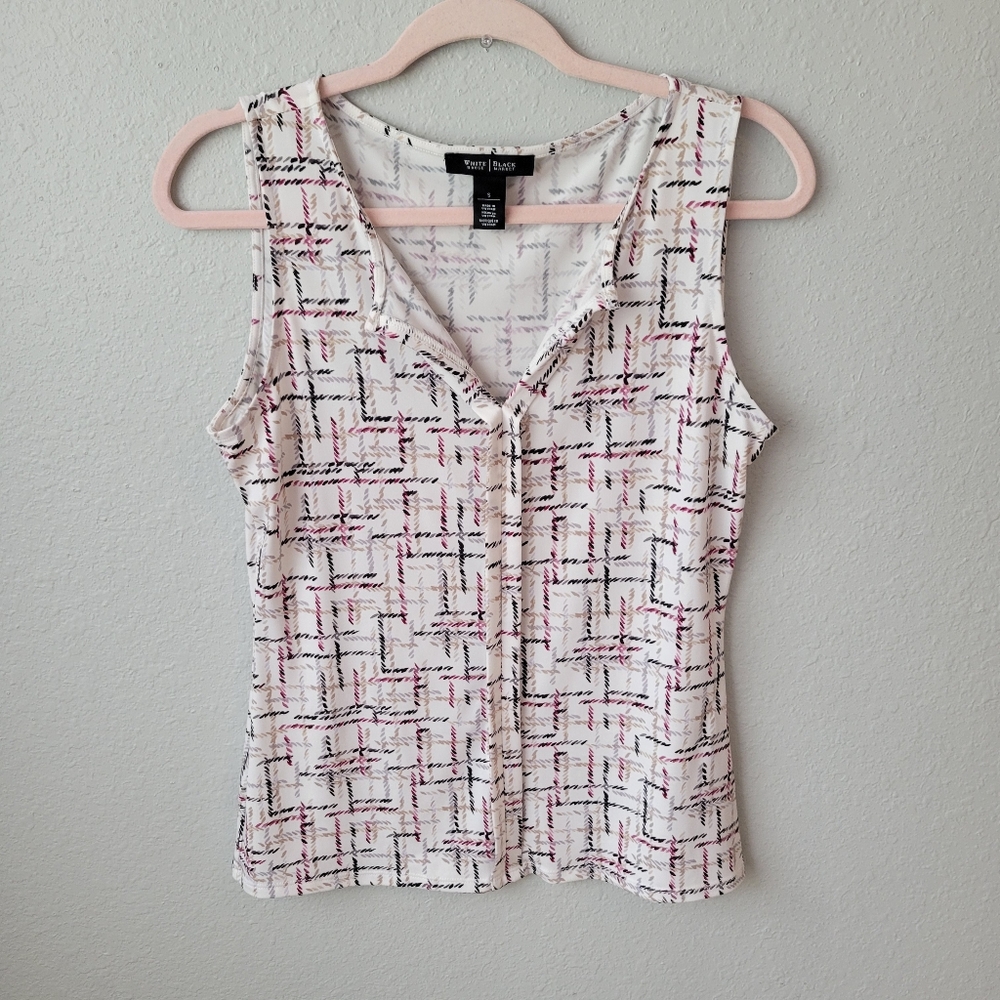 Women's Sleeveless White House Black Market Blouse Size Small